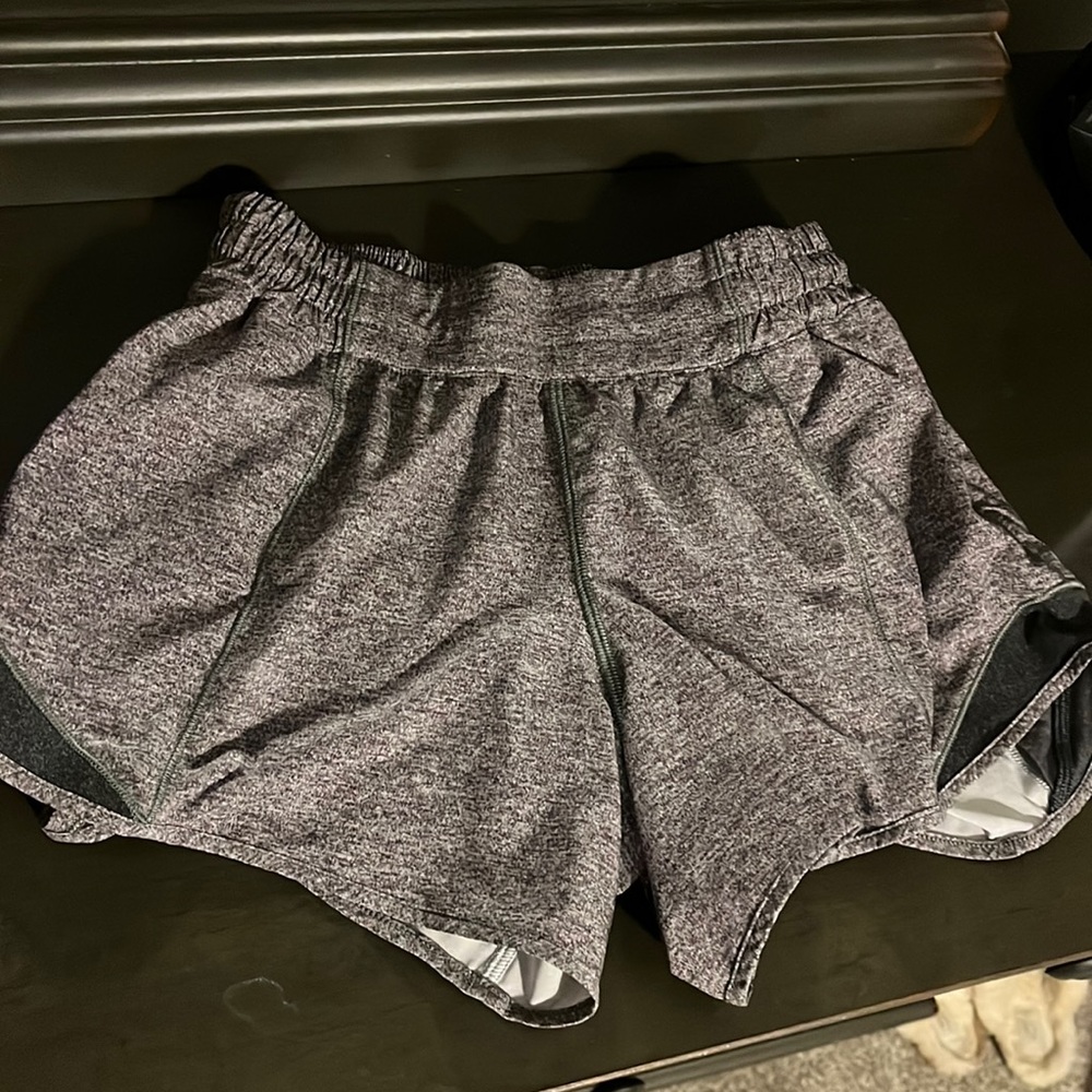 6 Tall hotty hot low rise grey shorts.